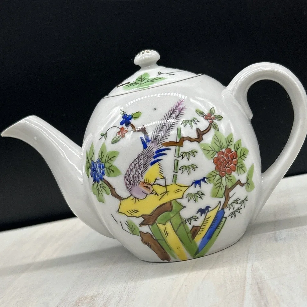 Floral Lowestoft Hand Painted Japan Teapot
